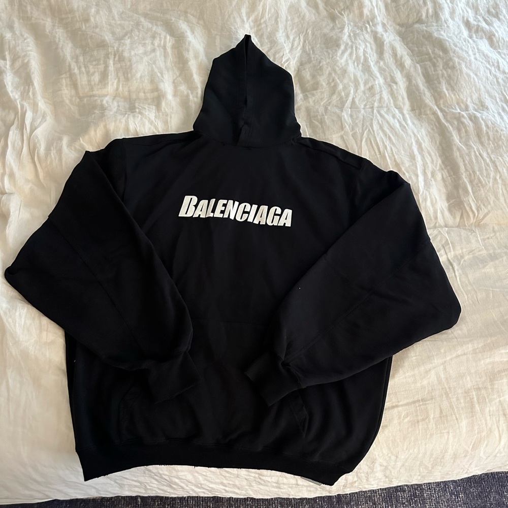Balenciaga Black Sweatshirt with White Logo